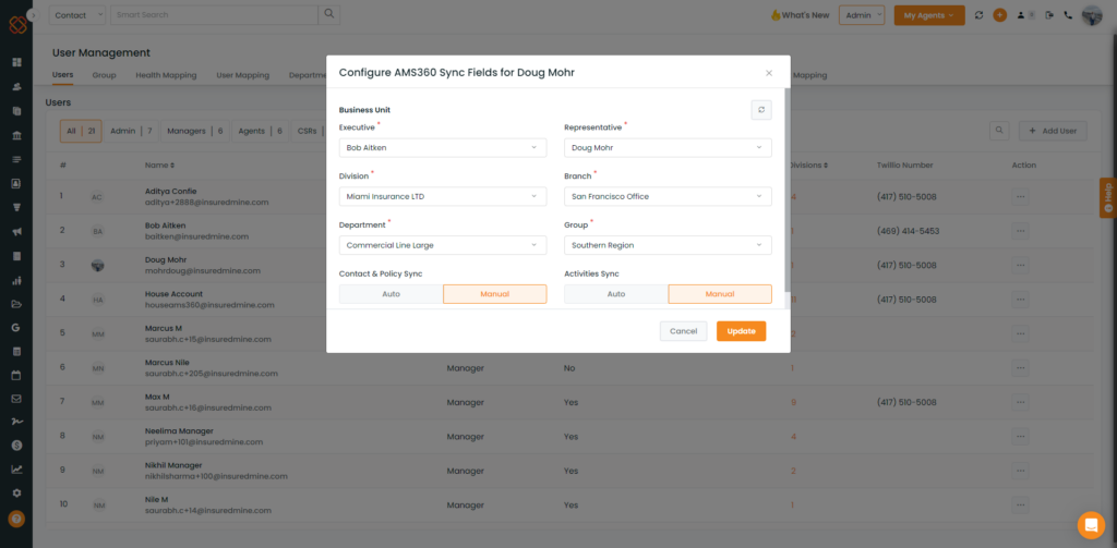Manual Sync of Activities in AMS360 - InsuredMine CRM | Optimize and ...