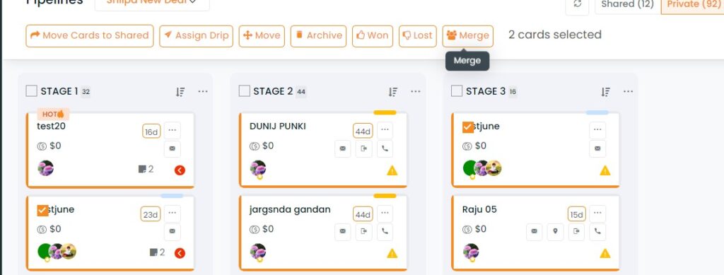 Merge Deal Merge Deal Cards in Pipeline Manager - InsuredMine CRM | Optimize and ...