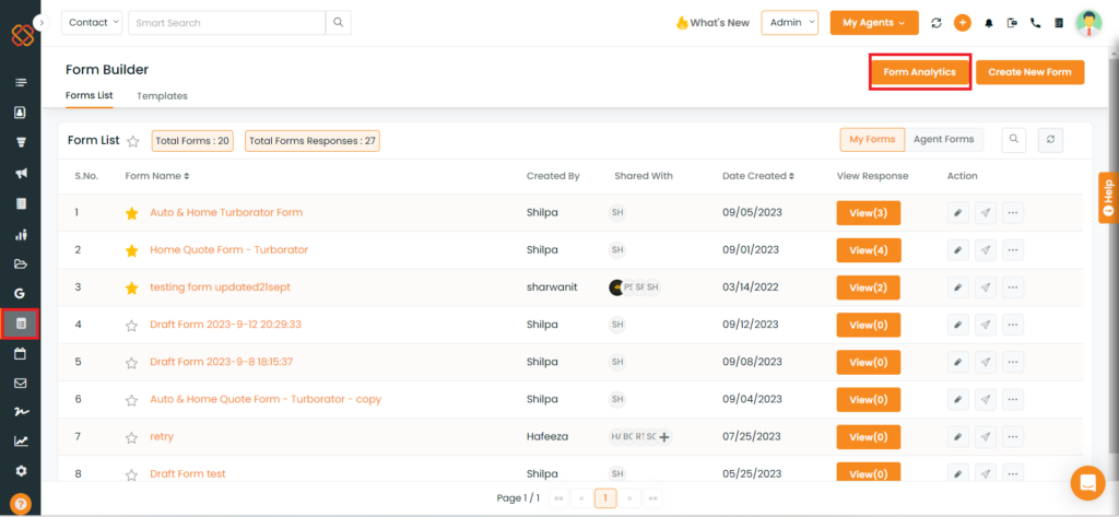 Form Tracking Analytics Tracking form analytics - InsuredMine CRM | Optimize and Grow Your ...